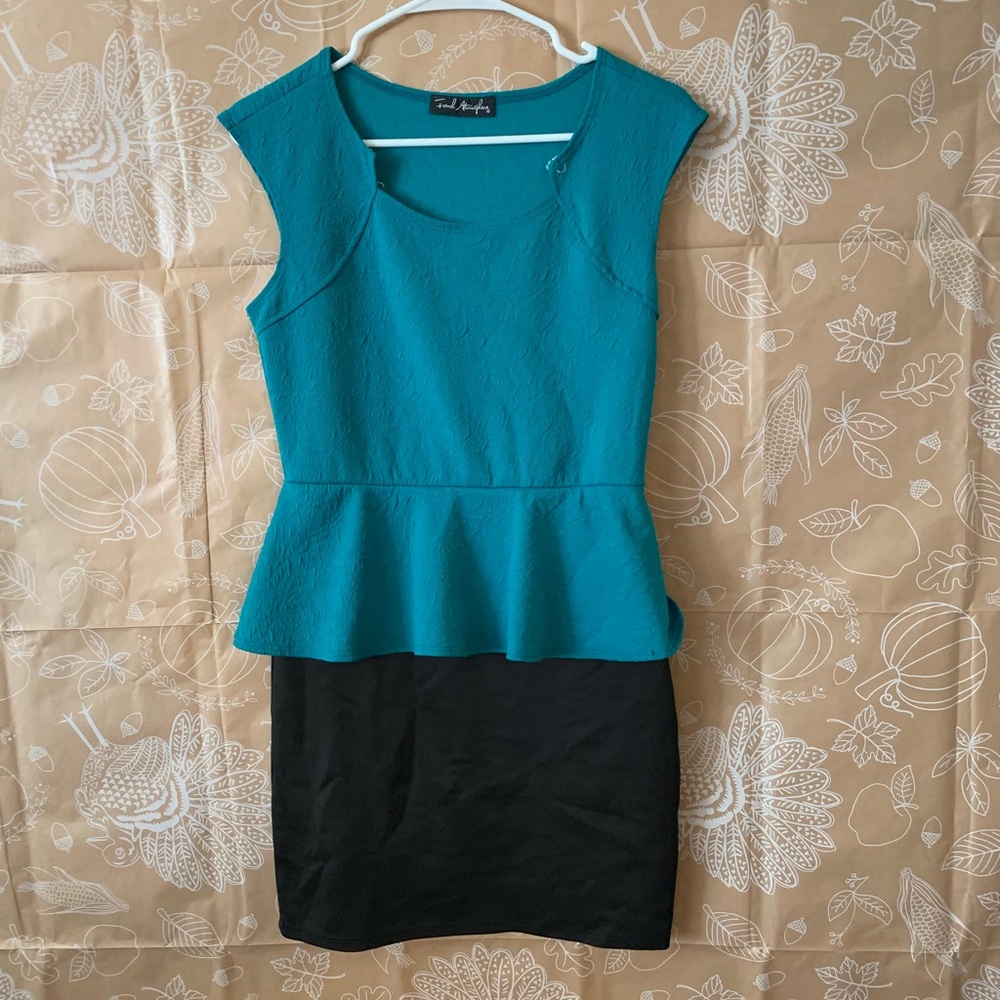 Turquoise Peplum Dress